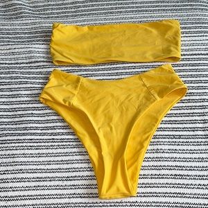 Yellow high waisted bikini.